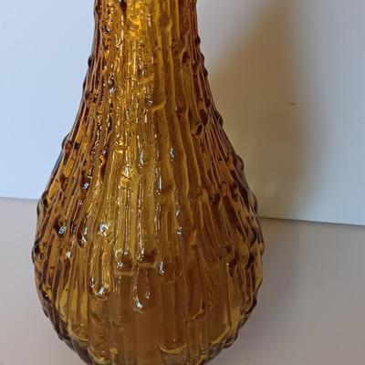 Wonderful Italian Rossini Empoli Mid Century Modern vase - Honey Amber Glass