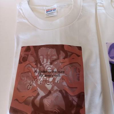Two NEW Horse Lover's t-shirts " A canter is the cure..." & "God forbid a heaven without horses." Size Large