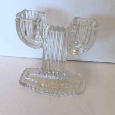 Anchor Hocking Queen Mary Clear Glass Double Taper Candle Holders and four Clear Federal Glass Fruit bowls (2 of 3)