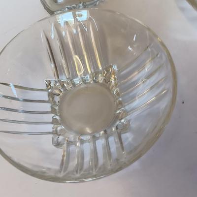 Anchor Hocking Queen Mary Clear Glass Double Taper Candle Holders and four Clear Federal Glass Fruit bowls (2 of 3)