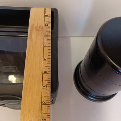 Unique Jewelry/Knick Knack Box Tower -3 Tier Cylinder Shaped and a plastic organizing box with drawers