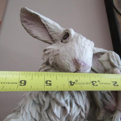 Resin Rabbit and Fairy Statuette- Approx 13