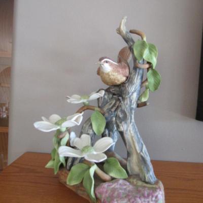 Burgues 'Carolina Wren and Dogwood' Limited Edition Porcelain Figurine- #102 of 350- Approx 10