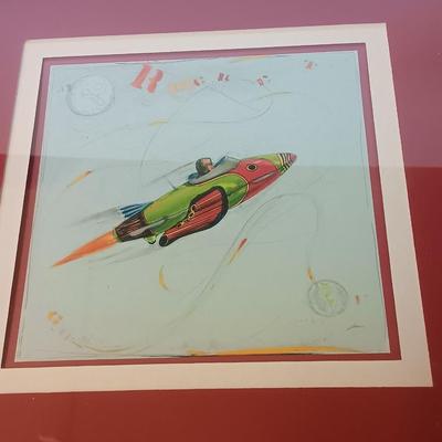 Two framed Airplane pictures "Up in the air" by Paull Gibson