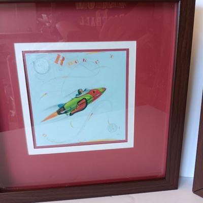 Two framed Airplane pictures "Up in the air" by Paull Gibson