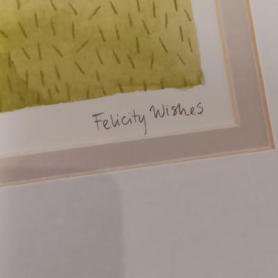 Three Emma Thomson framed Pictures "Felicity wishes."