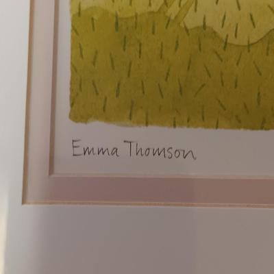 Three Emma Thomson framed Pictures "Felicity wishes."