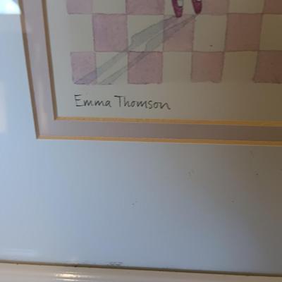 Three Emma Thomson framed Pictures "Felicity wishes."