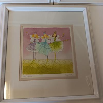 Three Emma Thomson framed Pictures "Felicity wishes."