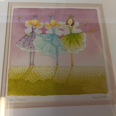 Three Emma Thomson framed Pictures "Felicity wishes."