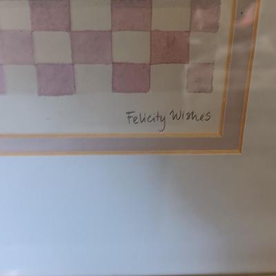 Three Emma Thomson framed Pictures "Felicity wishes."