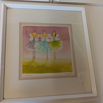 Three Emma Thomson framed Pictures "Felicity wishes."