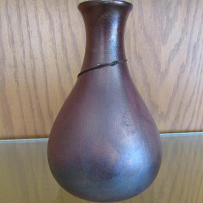Glazed Pottery Vase Signed by Artist- Approx 7 1/2