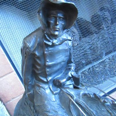 Frederic Remington Bronze Statue 'Norther' on Marble Base- Approx 21