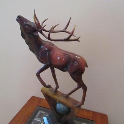 'Praise' Elk Design Sculpture by Stephen Herrero in Ruby- Approx 16