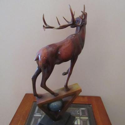 'Praise' Elk Design Sculpture by Stephen Herrero in Ruby- Approx 16