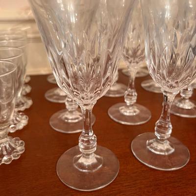 Lot 3 sets Vintage Glassware - Possibly Fostoria, Imperial, Anchor Hocking