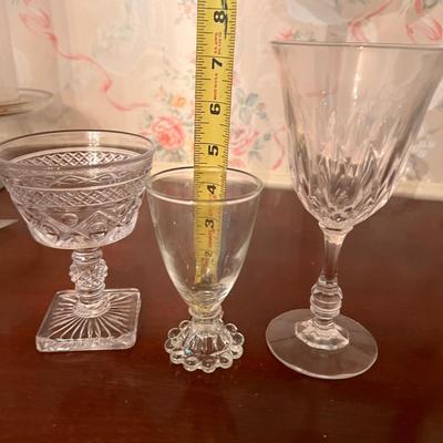 Lot 3 sets Vintage Glassware - Possibly Fostoria, Imperial, Anchor Hocking