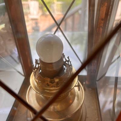 Large Vintage Copper Hanging Lantern Electrified