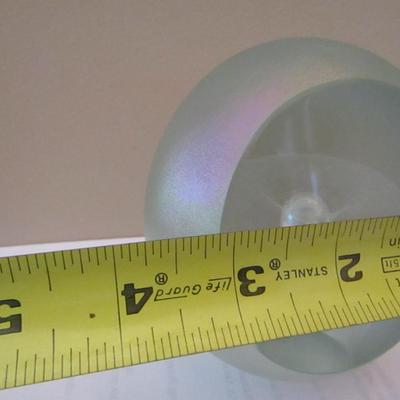 Hand Created Controlled Bubble Glass Paper Weight- Signed Evenhalt 2000 WMUF- Approx 4