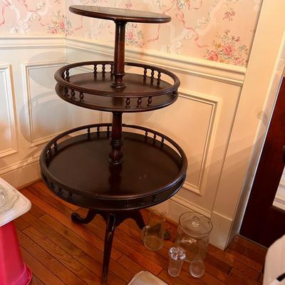 Vintage 3 Tier Dumbwaiter Table