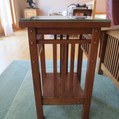 Solid Wood Arts and Crafts Style Accent Table-Approx 15