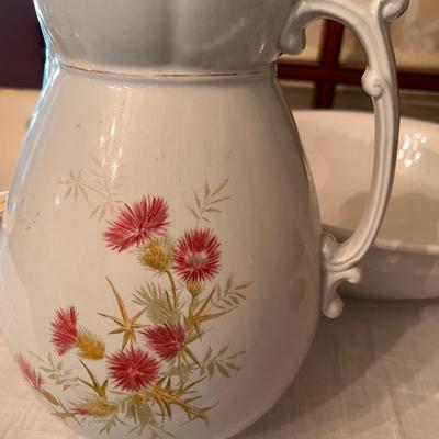 Antique Pitcher & 2 Vintage Wash Basins