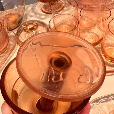 Large Vintage Pink Depression Glass Lot