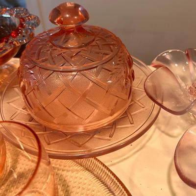 Large Vintage Pink Depression Glass Lot