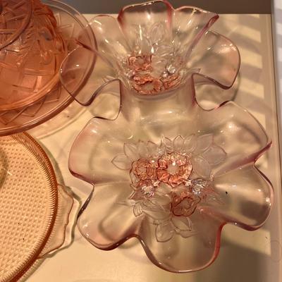 Large Vintage Pink Depression Glass Lot