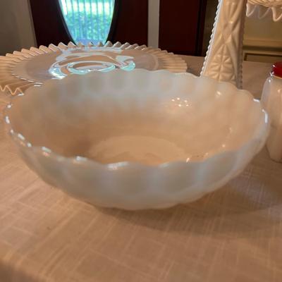 Vintage MCM Mixed Lot Milk Glass Hobnail