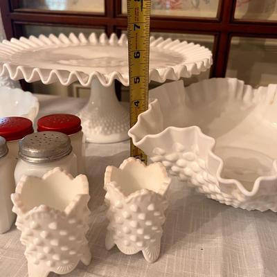 Vintage MCM Mixed Lot Milk Glass Hobnail