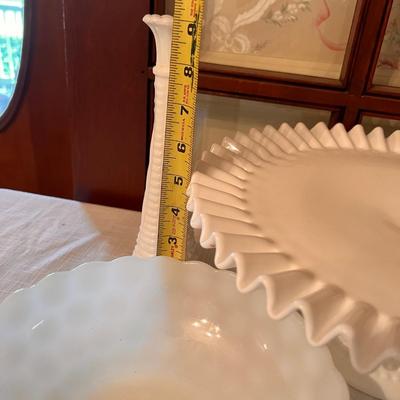 Vintage MCM Mixed Lot Milk Glass Hobnail