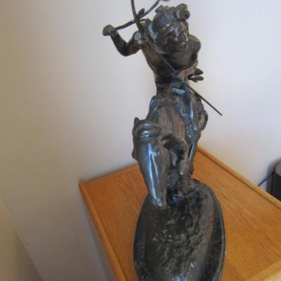 Frederic Remington Bronze 'Cheyenne' Statue on Marble Base- Approx 21