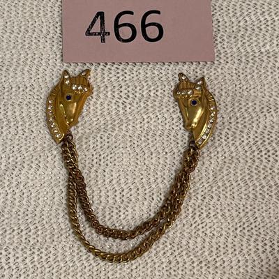 Coro 1930s Double horse Head brooch