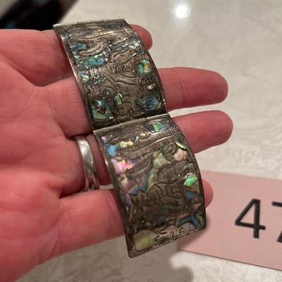 Taxco Abalone inlaid bracelet 33.9 g