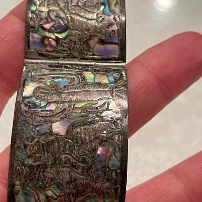 Taxco Abalone inlaid bracelet 33.9 g