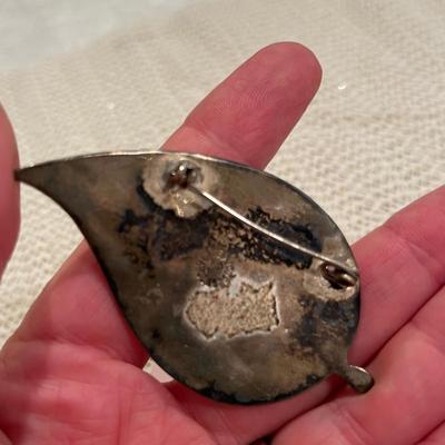 Taxco abalone leaf pin
