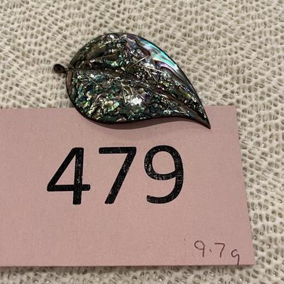 Taxco abalone leaf pin