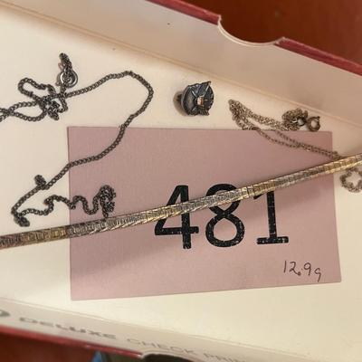 Sterling chains & bracelet.