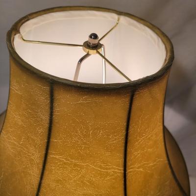 Bronze Colored Lamp and Faux Wicker and Metal Baskets (M-DW)