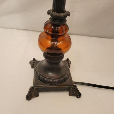 Bronze Colored Lamp and Faux Wicker and Metal Baskets (M-DW)