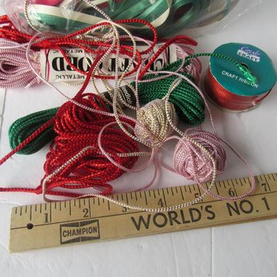 Lot 471:  Lot of Ribbon, Decorative Cording, Craft Items