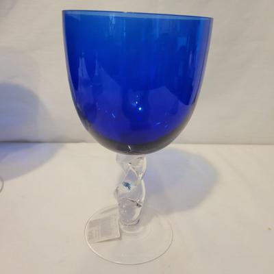 Eight Zrike Twist Cobalt Blue Goblets (LR-DW)