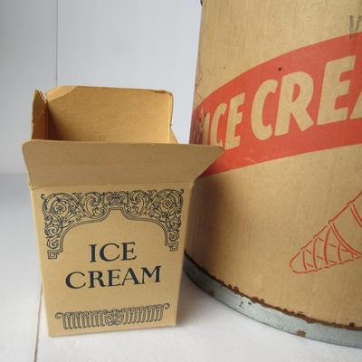 Lot 476:  Lot of Vintage Cardboard Ice Cream Boxes and Pails