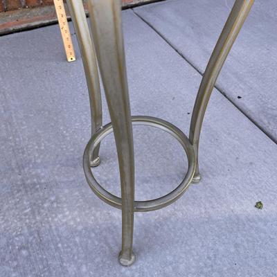 FANCY METAL PLANT STAND WITH GLASS TOP