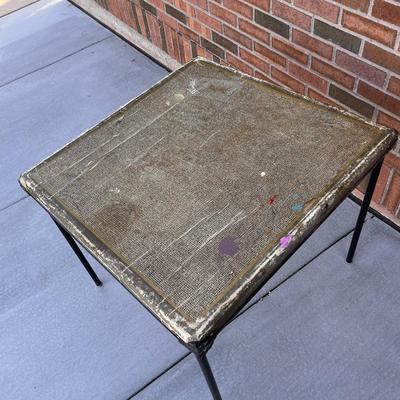 WELL WORN VINTAGE â€œWORKâ€ CARD TABLE