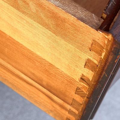 MAHOGANY 3-DRAWER CHEST OF DRAWERS BRASS HANDLES