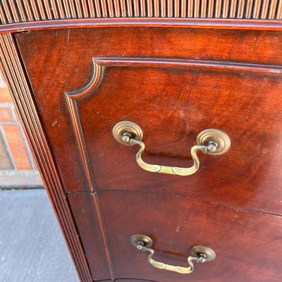 MAHOGANY 3-DRAWER CHEST OF DRAWERS BRASS HANDLES