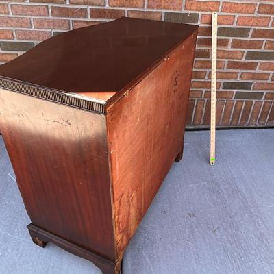 MAHOGANY 3-DRAWER CHEST OF DRAWERS BRASS HANDLES